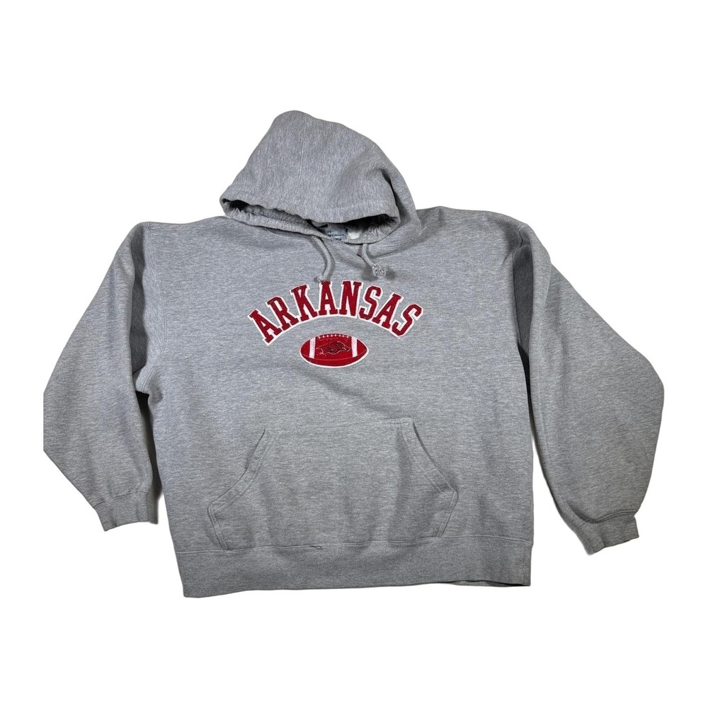 J America Arkansas Razorbacks Pullover Hoodie‎ Sweatshirt XXLarge Grey Mens 2XL